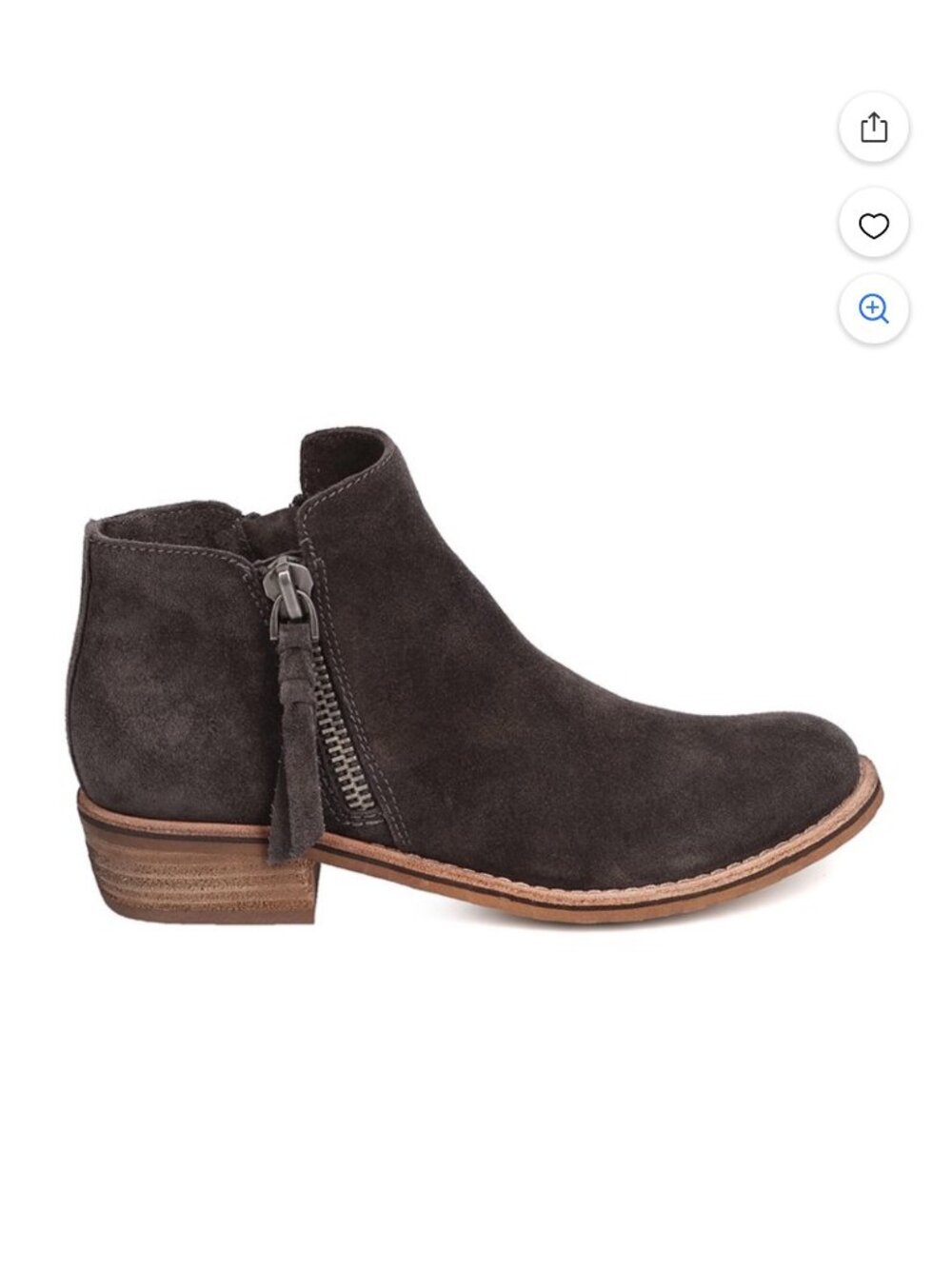 Dolce Vita Women's Sutton Boots - Size 11 - Gray Suede Double Zip Low heel